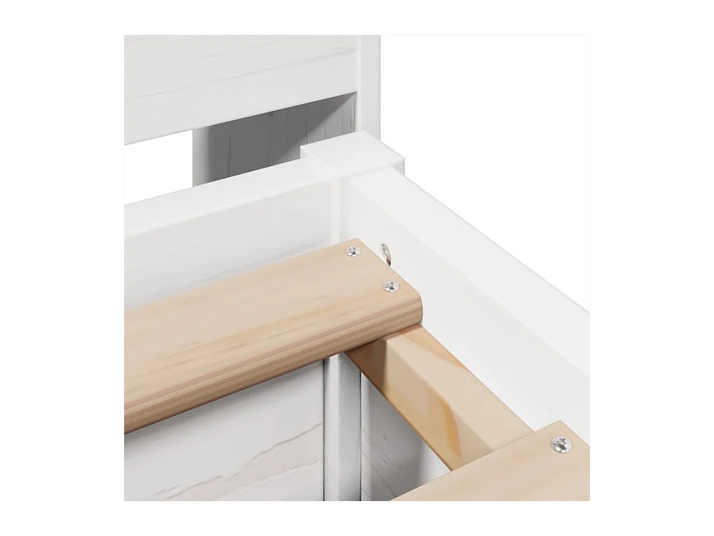 Giroletto senza Materasso Bianco 140x200 cm Legno Massello Pino