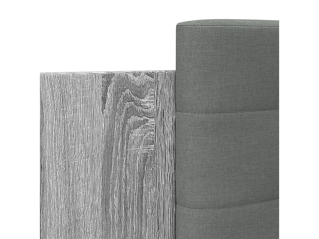 Cama con cabecero madera de ingeniería gris Sonoma 100x200 cm