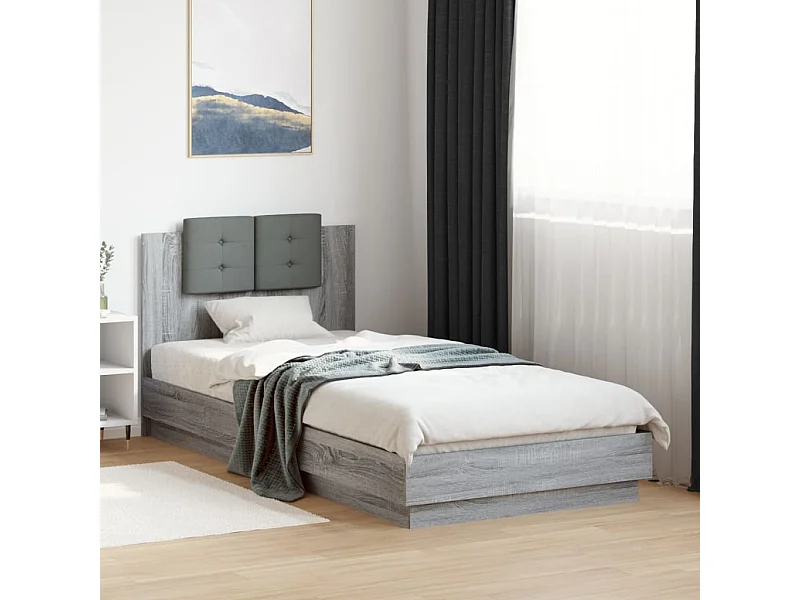 Cadre de lit sans matelas sonoma gris 100x200 cm