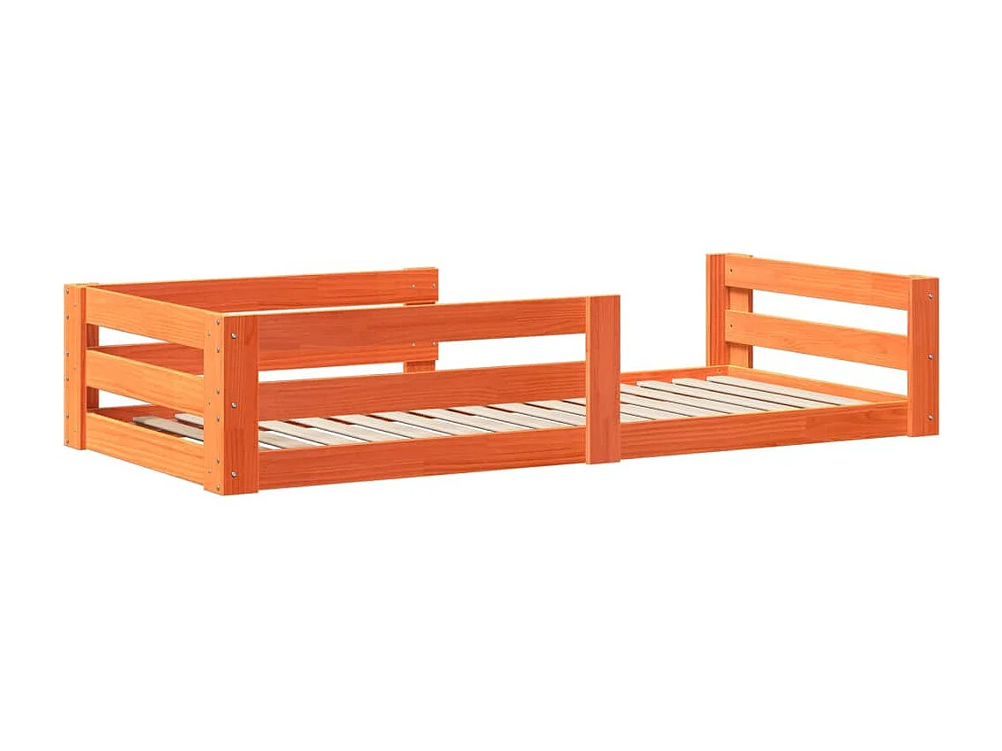 Cadre de lit sans matelas cire marron 90x200 cm bois pin massif