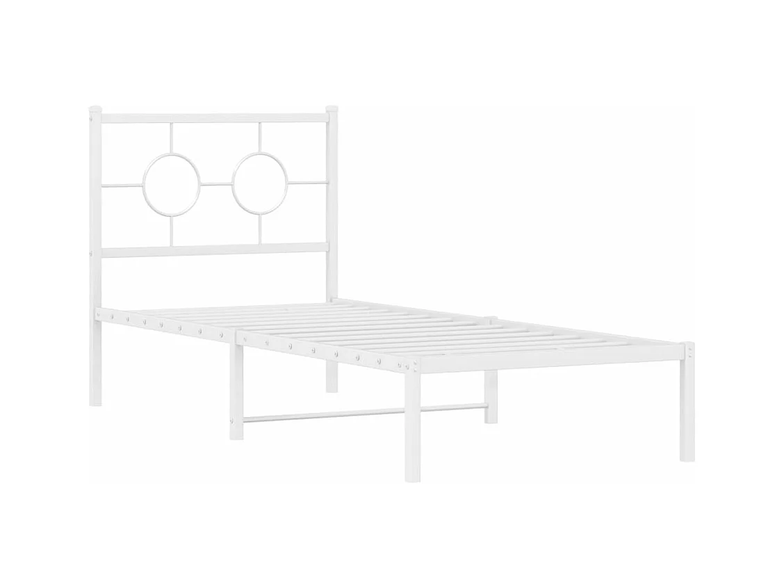 Giroletto senza Materaso con Testiera Metallo Bianco 75x190 cm