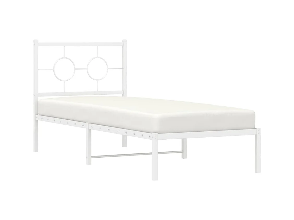 Giroletto senza Materaso con Testiera Metallo Bianco 75x190 cm