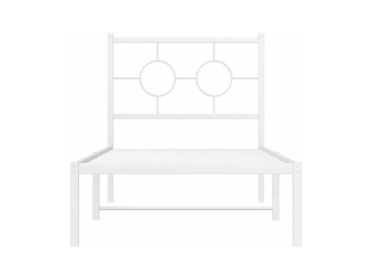 Giroletto senza Materaso con Testiera Metallo Bianco 75x190 cm