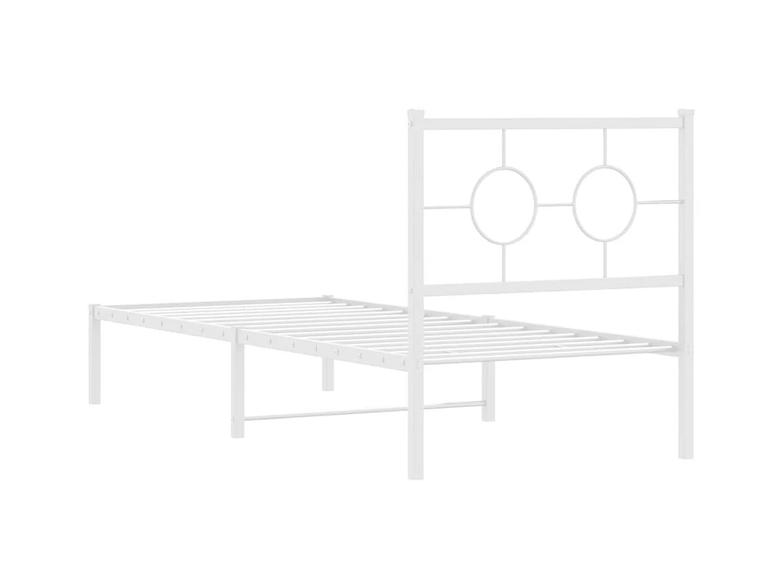 Giroletto senza Materaso con Testiera Metallo Bianco 75x190 cm