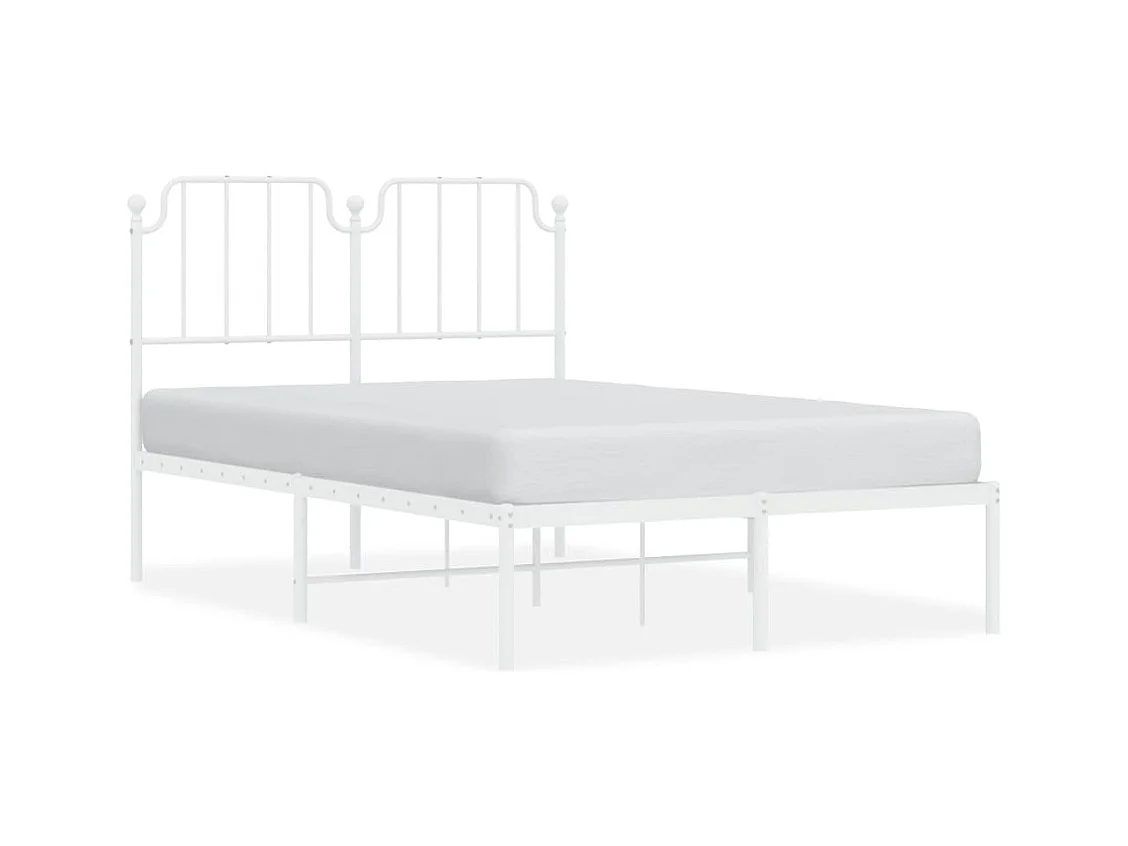 Estrutura de cama com cabeceira 120x190 cm metal branco