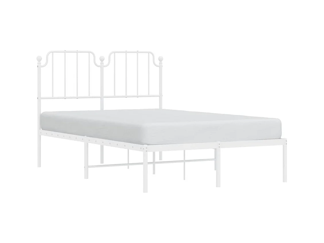 Estrutura de cama com cabeceira 120x190 cm metal branco