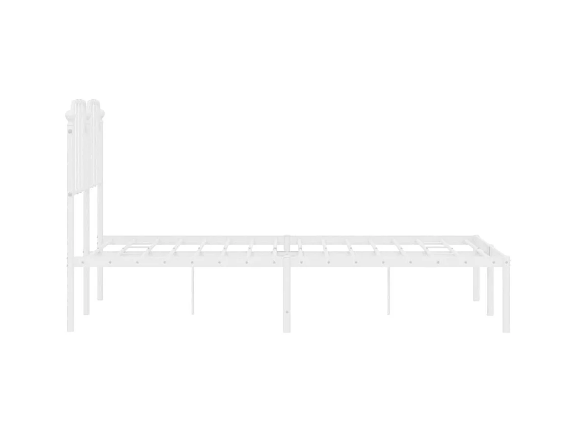 Estrutura de cama com cabeceira 120x190 cm metal branco