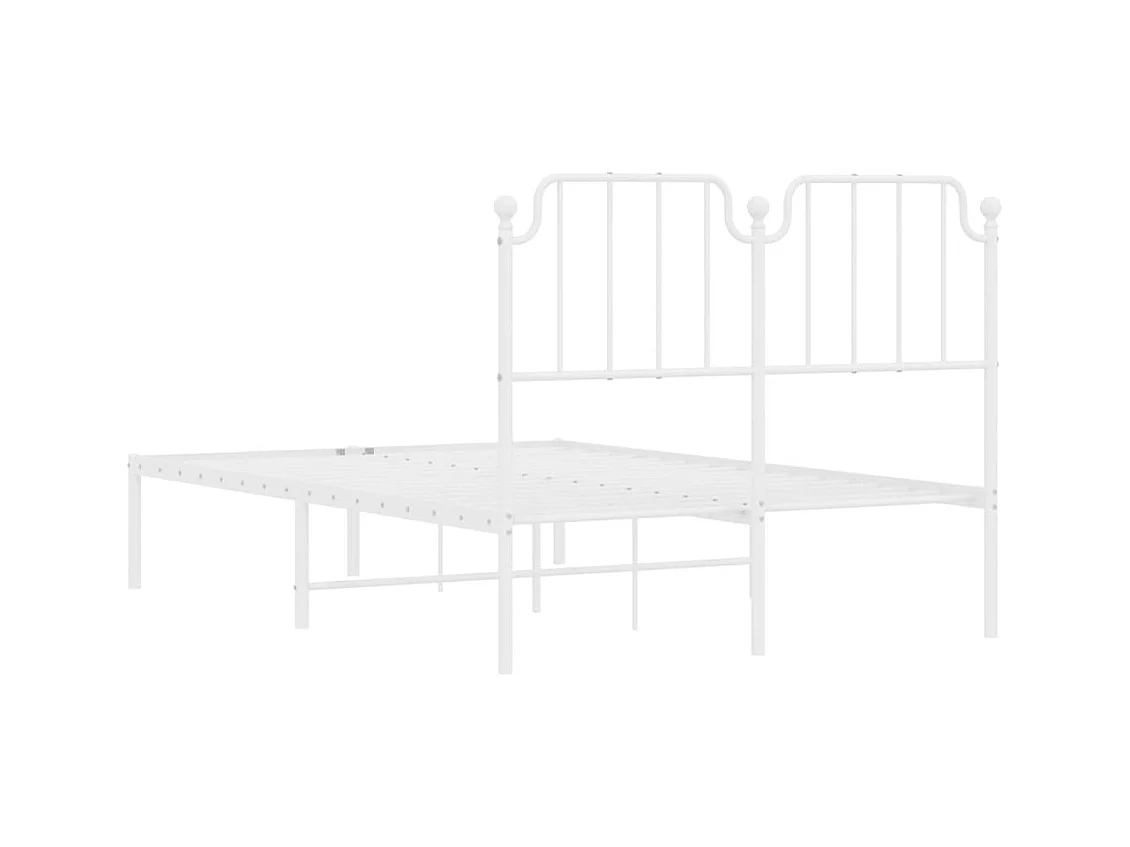 Estrutura de cama com cabeceira 120x190 cm metal branco