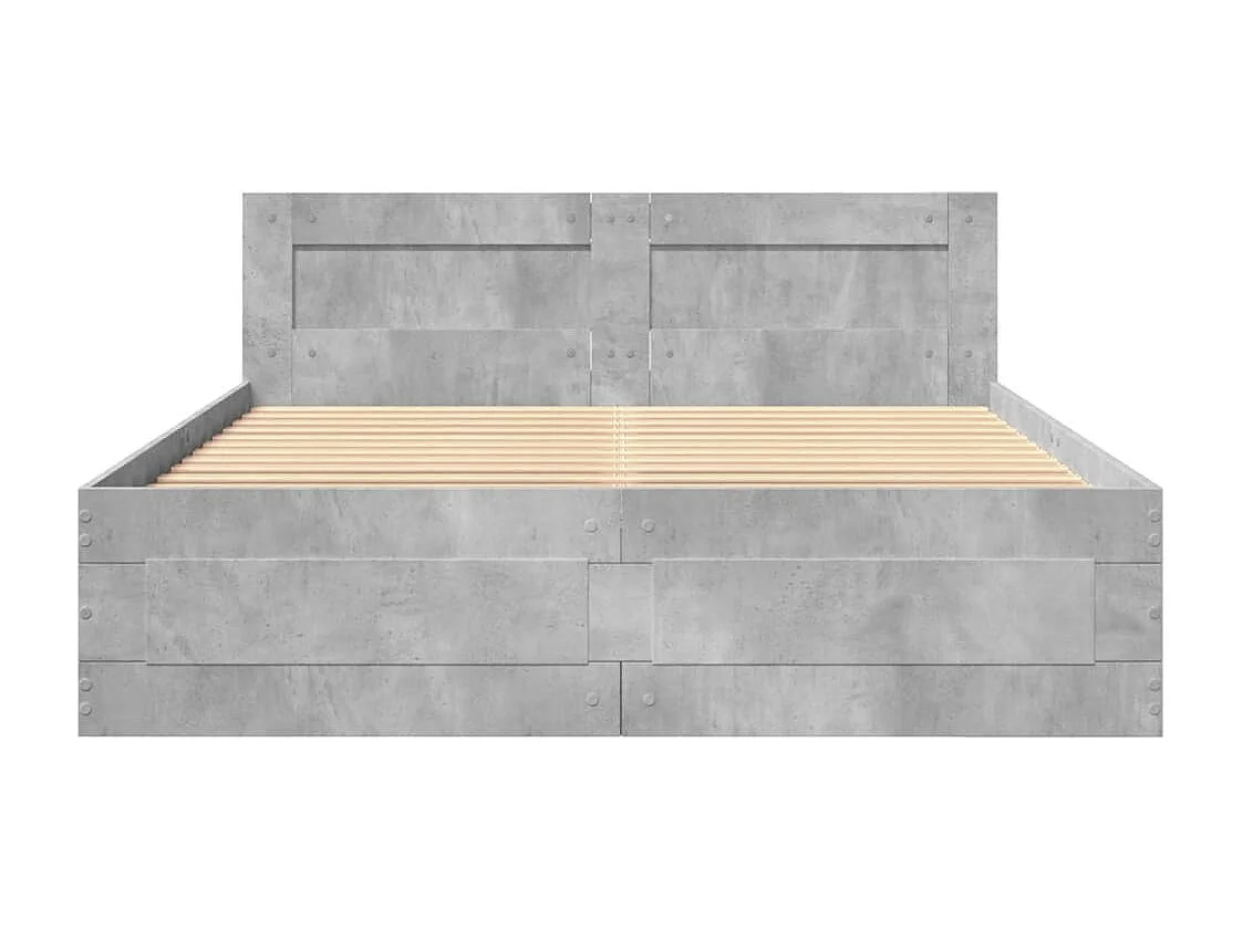 Bettgestell mit Kopfteil Betongrau 120x190 cm Holzwerkstoff
