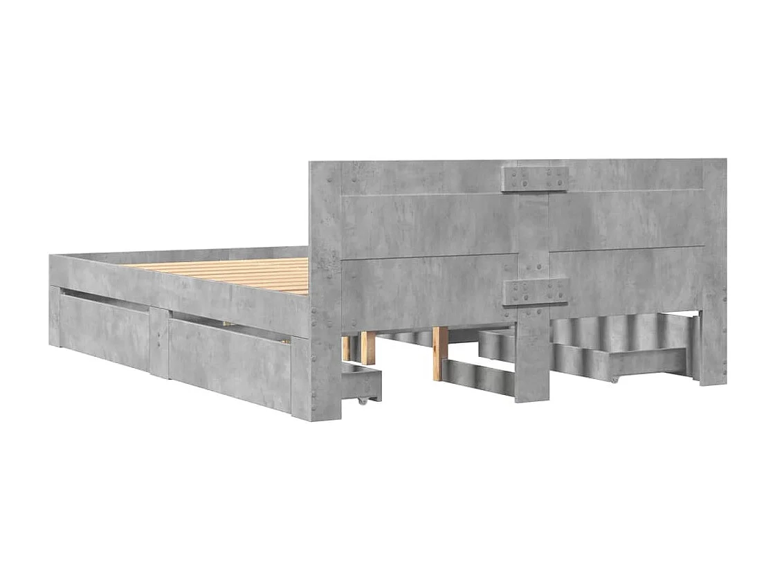 Bettgestell mit Kopfteil Betongrau 120x190 cm Holzwerkstoff