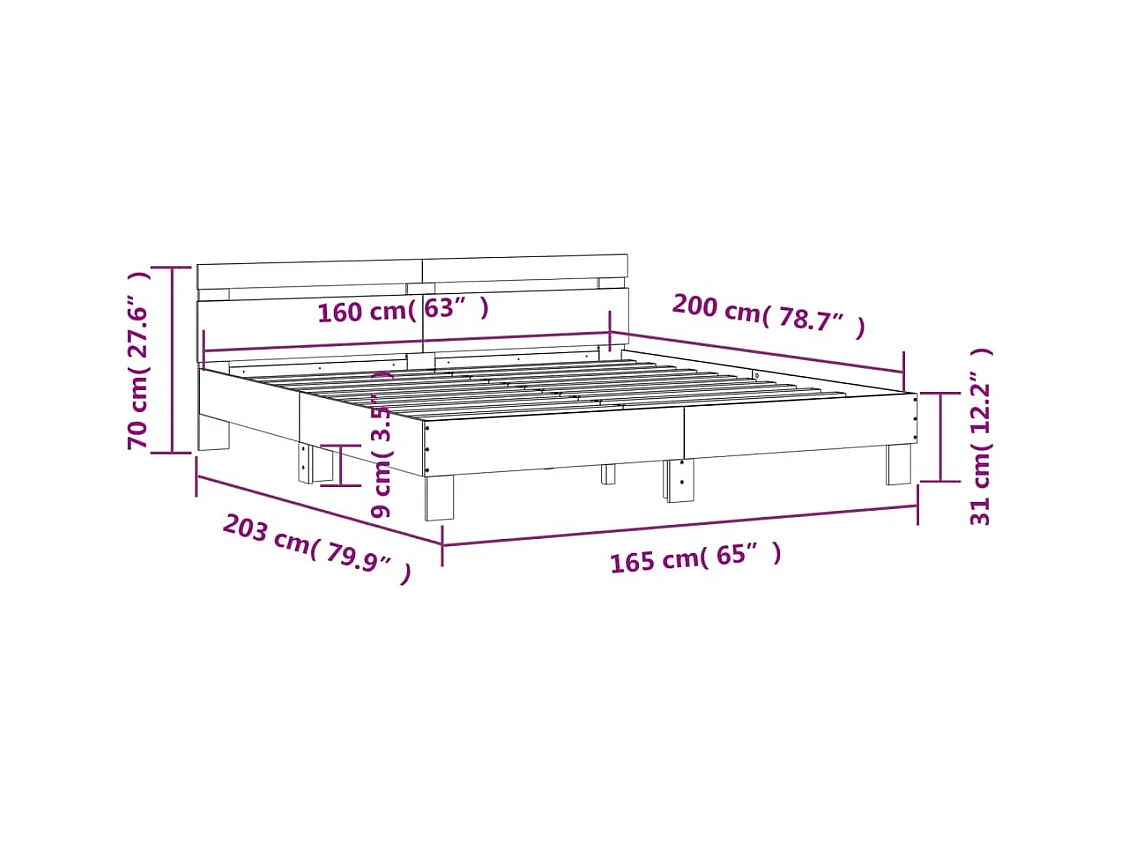 Giroletto senza Materasso Grigio Chiaro 80x200 cm Tessuto