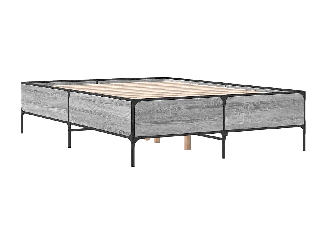 Cadre de lit sans matelas sonoma gris 140x200 cm