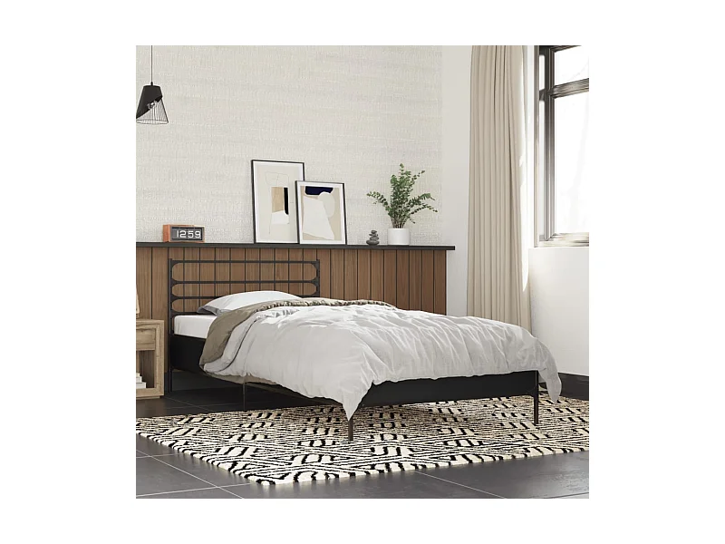 Cadre de lit sans matelas noir 75x190 cm