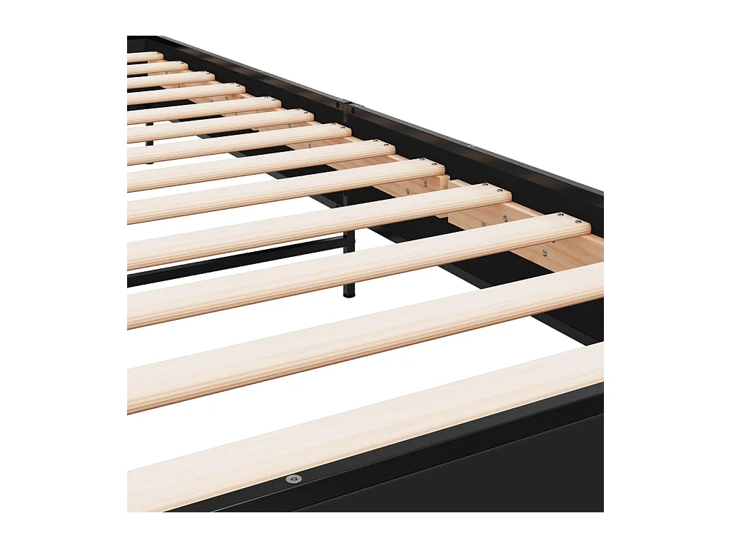 Cadre de lit sans matelas noir 75x190 cm