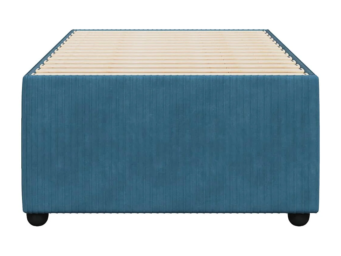 Cadre de lit sans matelas bleu 90x200 cm velours