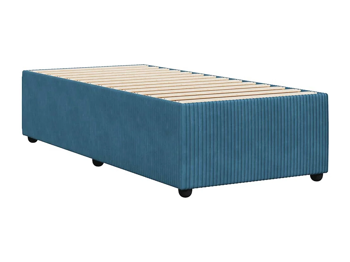 Cadre de lit sans matelas bleu 90x200 cm velours