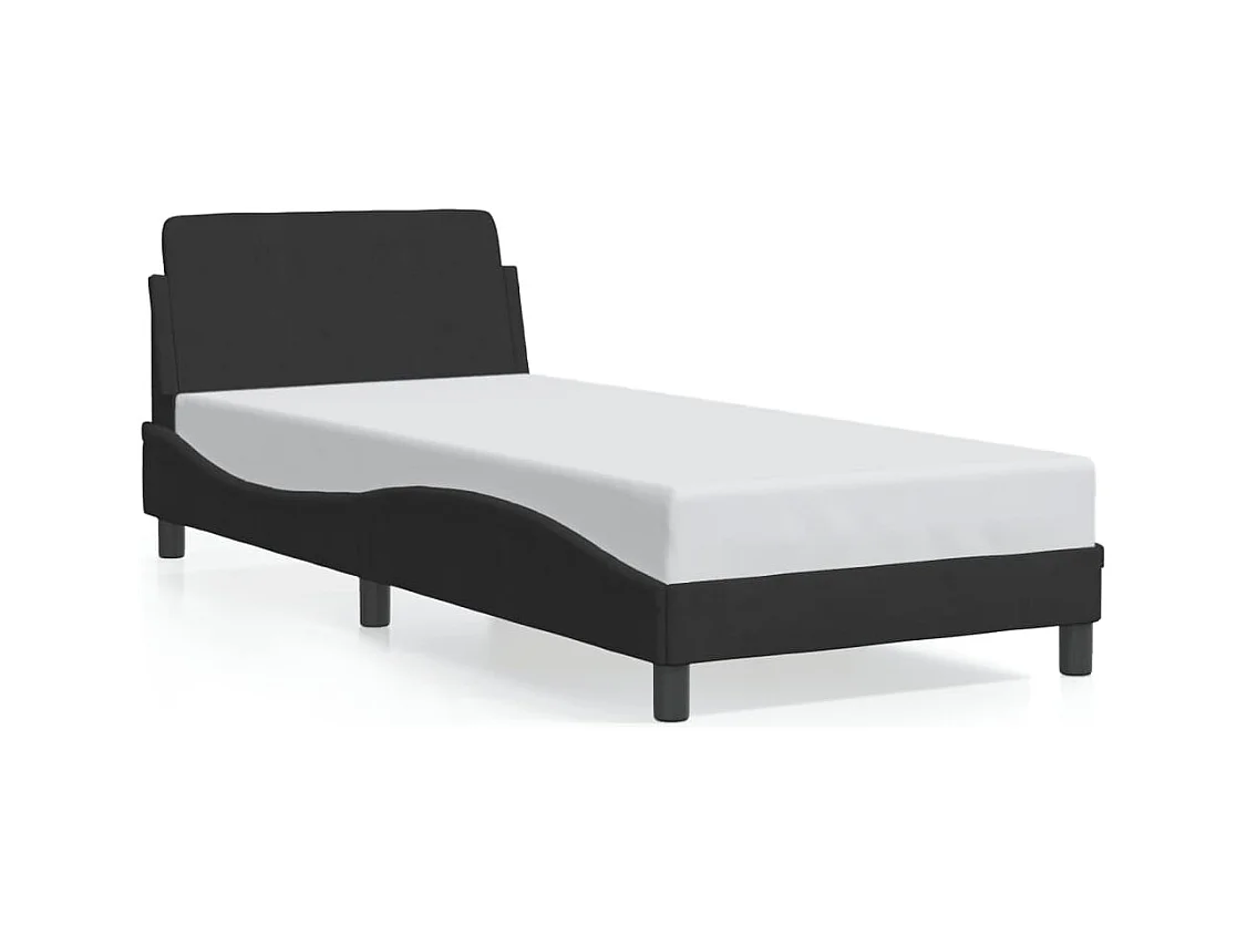 Bettgestell mit Kopfteil ohne Matratze Schwarz 80x200 cm Samt