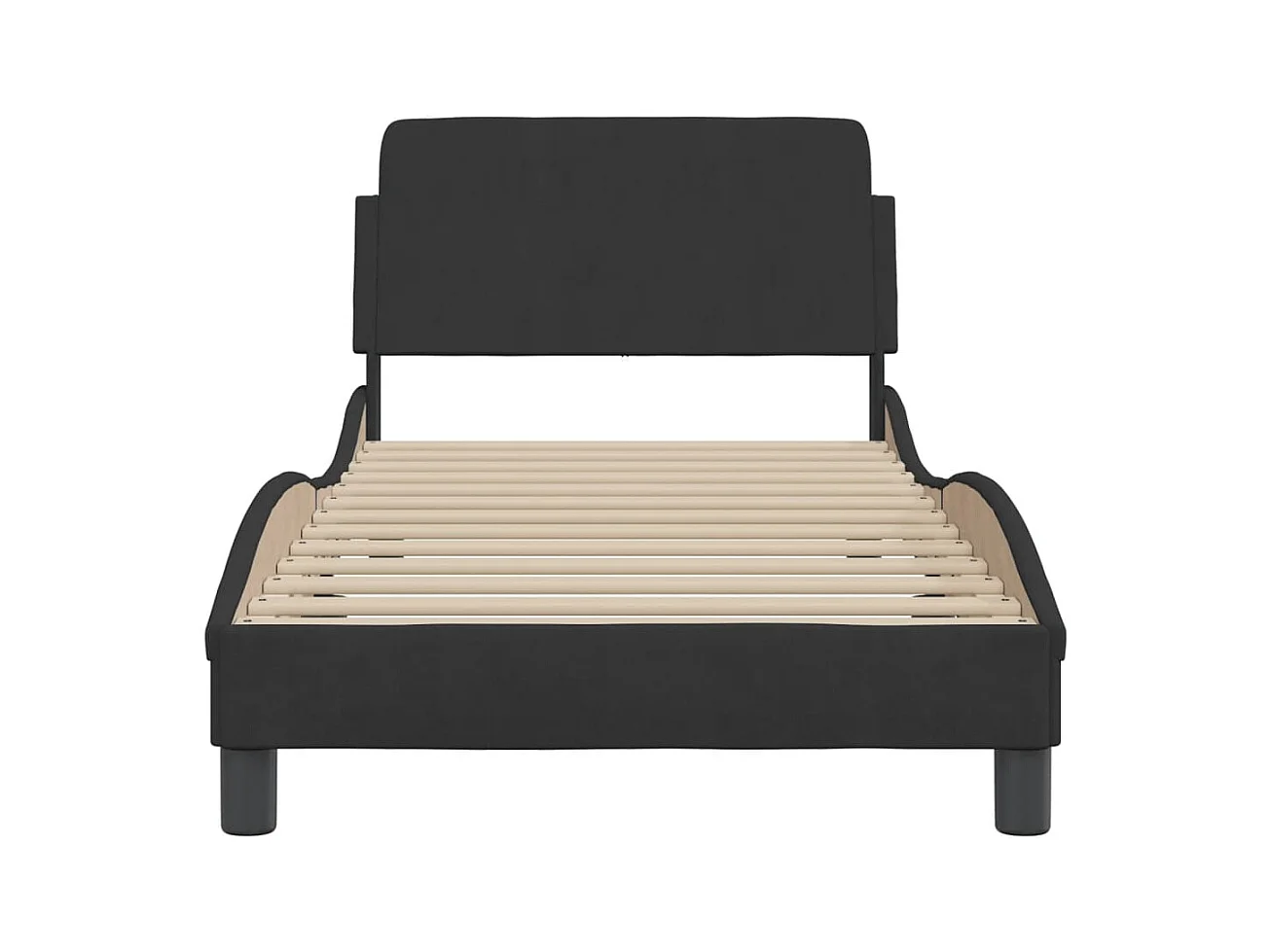 Bettgestell mit Kopfteil ohne Matratze Schwarz 80x200 cm Samt