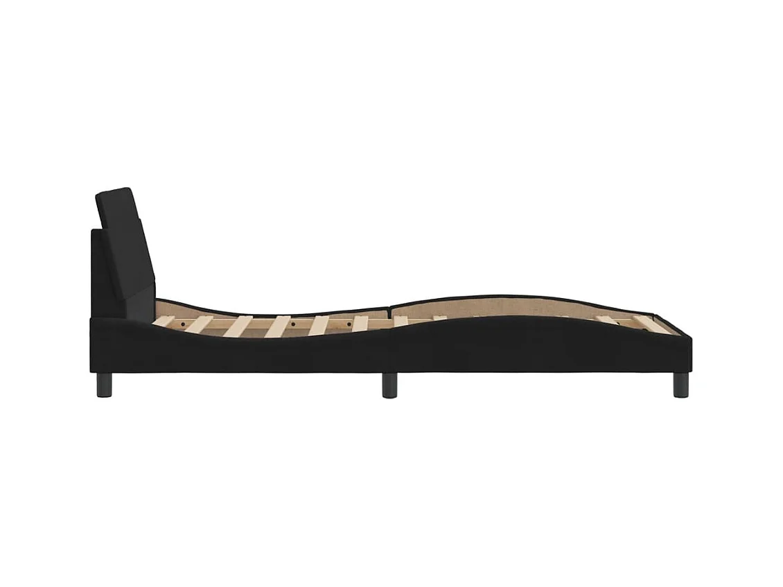 Bettgestell mit Kopfteil ohne Matratze Schwarz 80x200 cm Samt