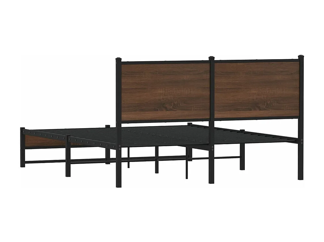 Giroletto senza Materasso in Metallo Rovere Marrone 140x200 cm