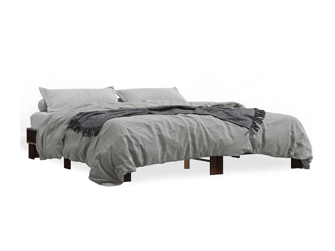 Cadre de lit sans matelas chêne marron 180x200 cm