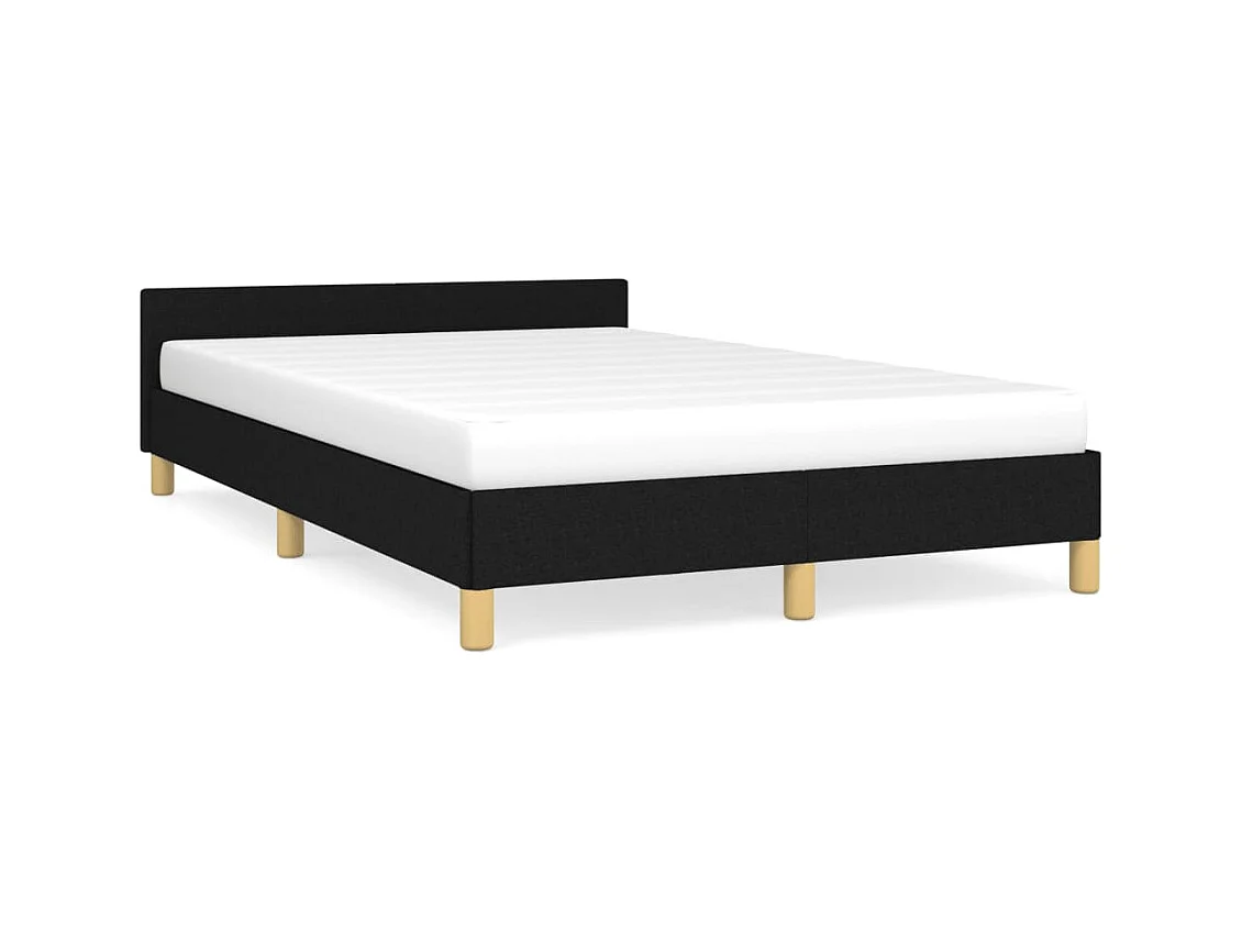 Cadre de lit sans matelas noir 120x190 cm tissu