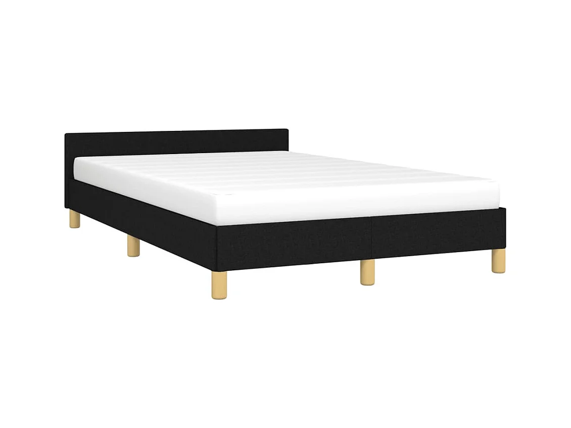 Cadre de lit sans matelas noir 120x190 cm tissu