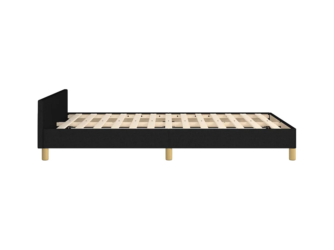 Cadre de lit sans matelas noir 120x190 cm tissu