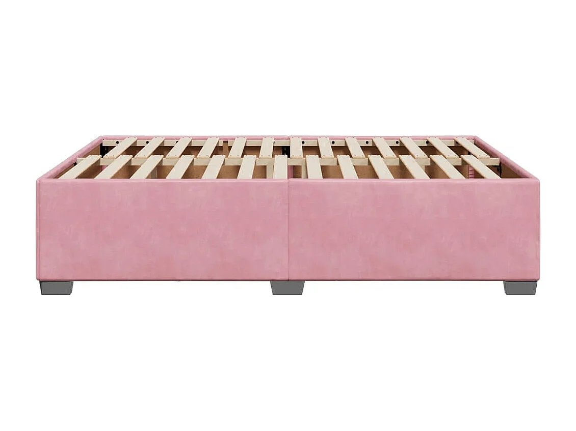 Cadre de lit sans matelas rose 140x190 cm velours