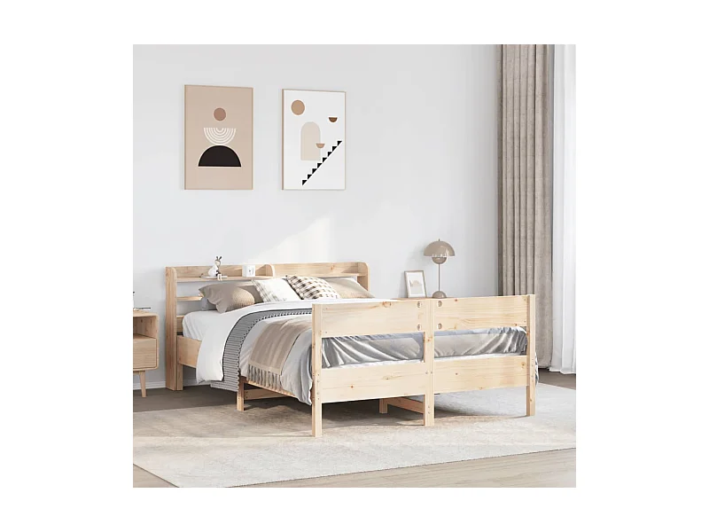 Cama sem colchão 135x190 cm madeira de pinho maciça