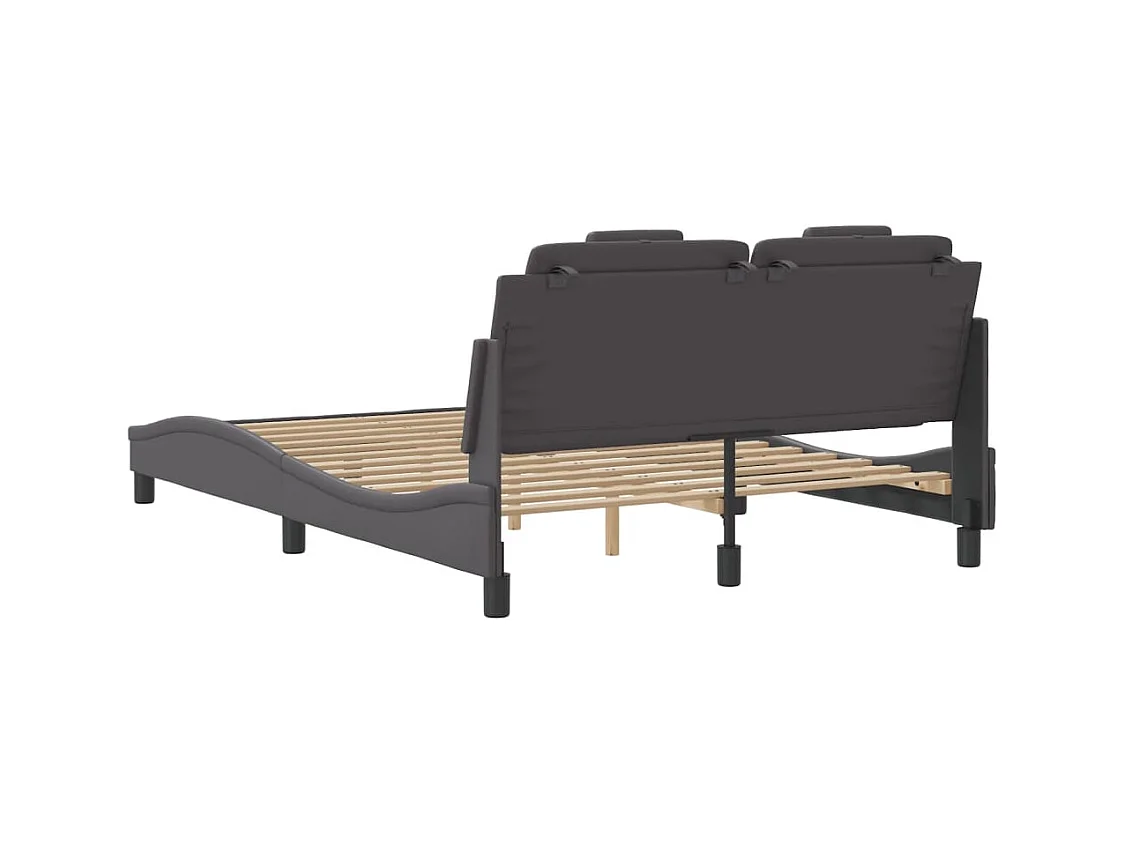 Cadre de lit sans matelas gris 120x200 cm similicuir