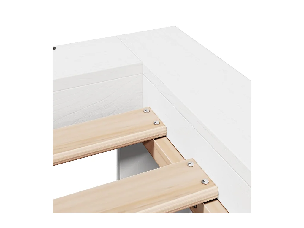 Cadre de lit sans matelas blanc 90x190 cm bois de pin massif