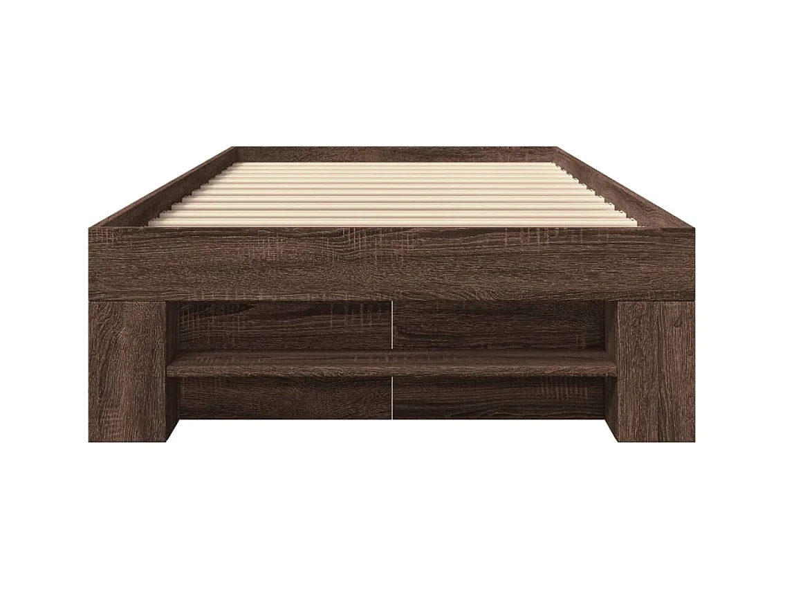 Cadre de lit sans matelas chêne marron 90x200cm bois ingénierie