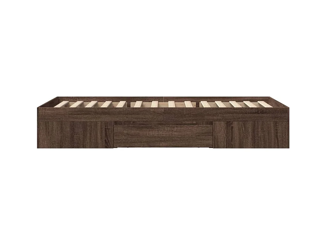 Cadre de lit sans matelas chêne marron 90x200cm bois ingénierie