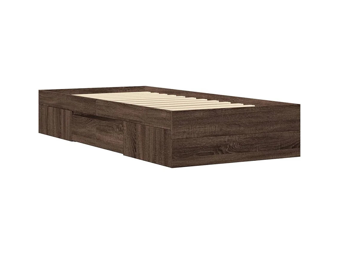 Cadre de lit sans matelas chêne marron 90x200cm bois ingénierie