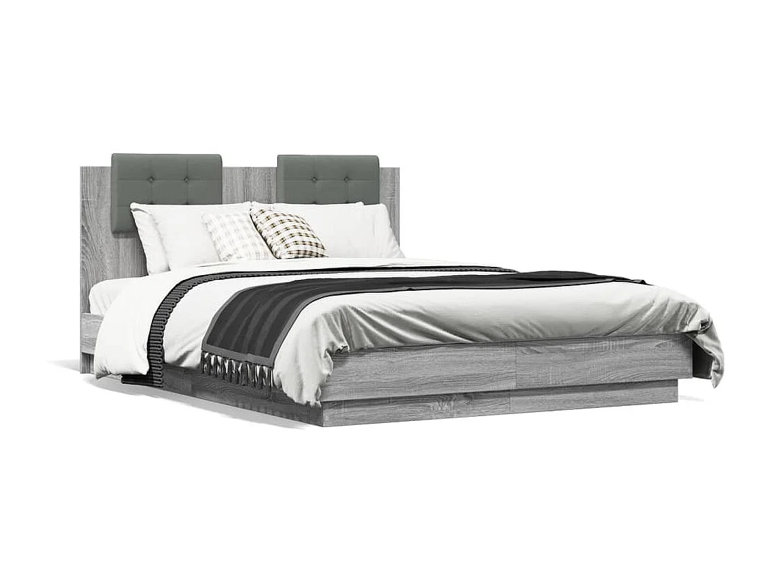 Cadre de lit sans matelas sonoma gris 120x190 cm