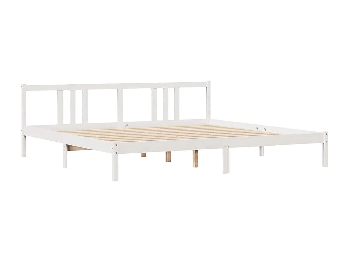 Massivholzbett ohne Matratze Weiß 200x200 cm Kiefernholz