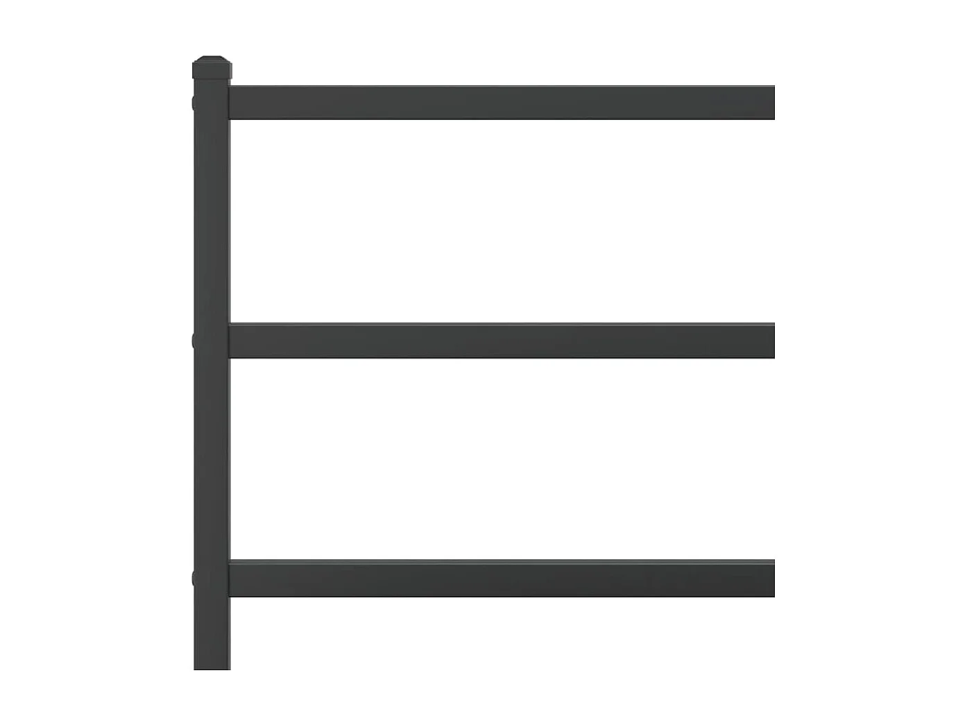 Cadre de lit métal sans matelas avec pied de lit noir 100x190cm