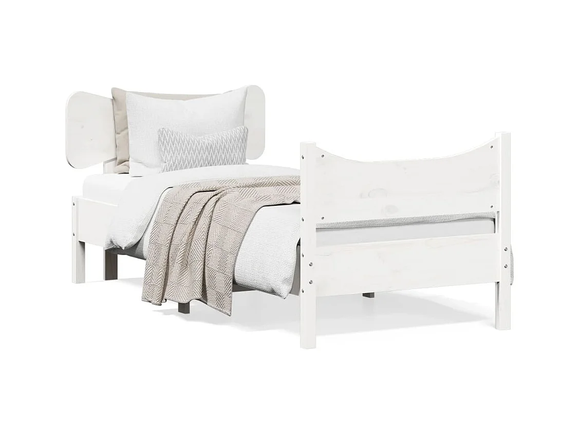 Bedframe zonder matras massief grenenhout wit 90x200 cm