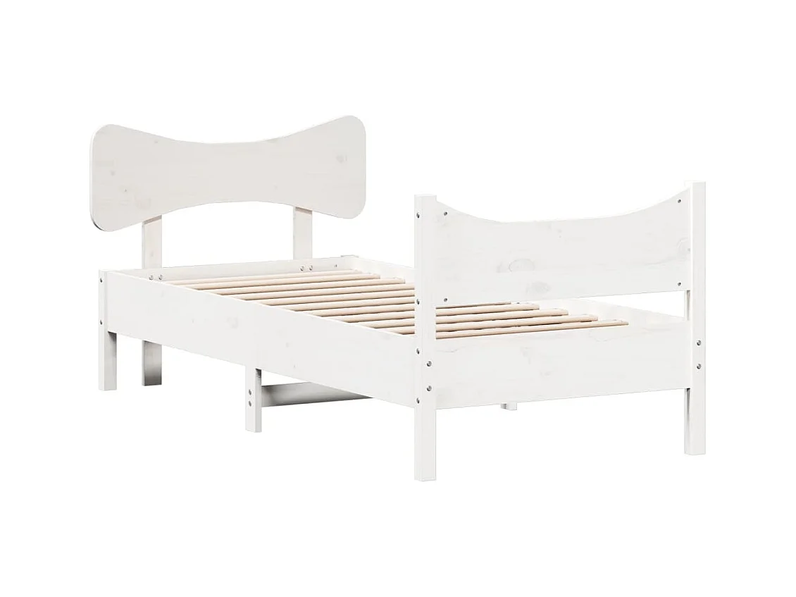 Bedframe zonder matras massief grenenhout wit 90x200 cm