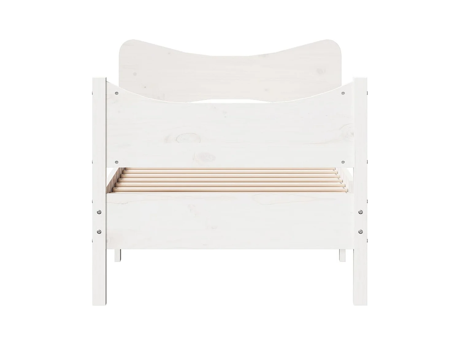 Bedframe zonder matras massief grenenhout wit 90x200 cm