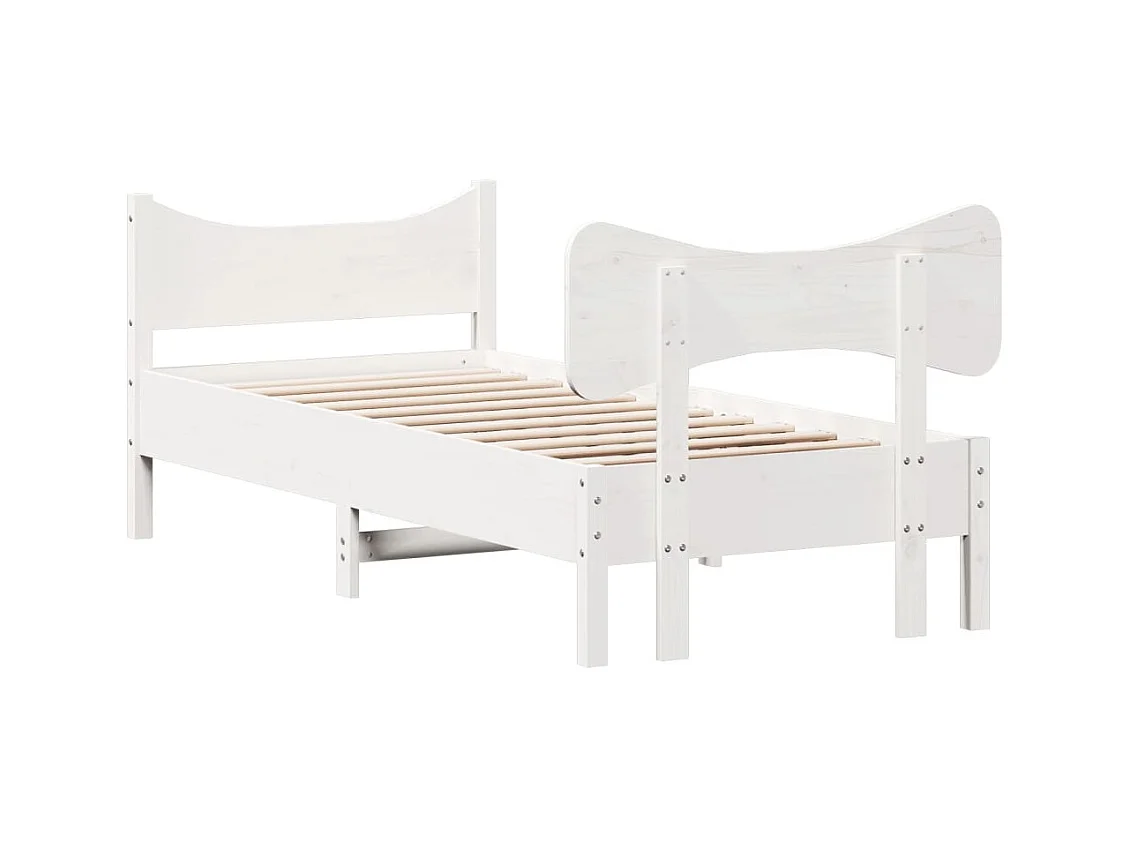 Bedframe zonder matras massief grenenhout wit 90x200 cm
