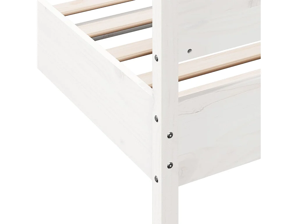 Cadre de lit sans matelas blanc 90x200 cm bois de pin massif