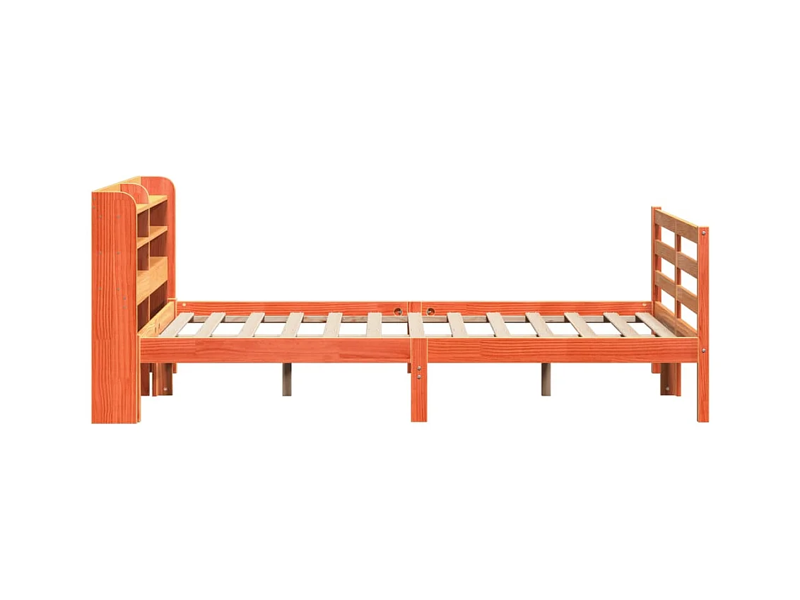 Cadre de lit sans matelas cire marron 120x190cm bois pin massif