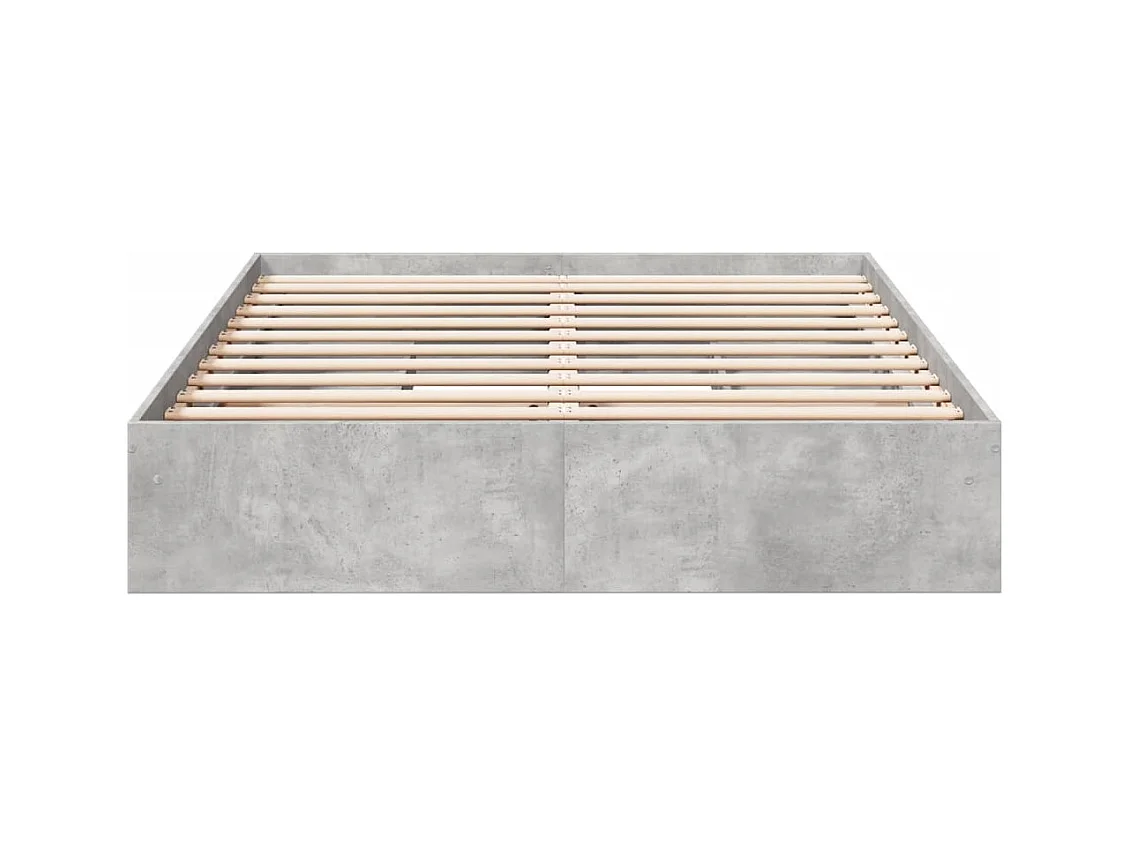 Cadre de lit avec tiroirs sans matelas gris béton 160x200 cm