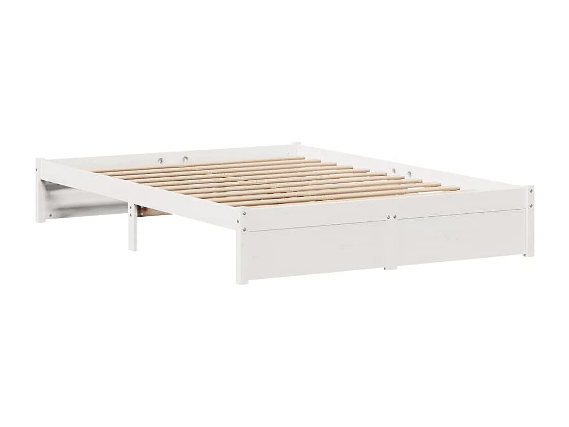 Cadre de lit sans matelas blanc 140x190 cm bois de pin massif
