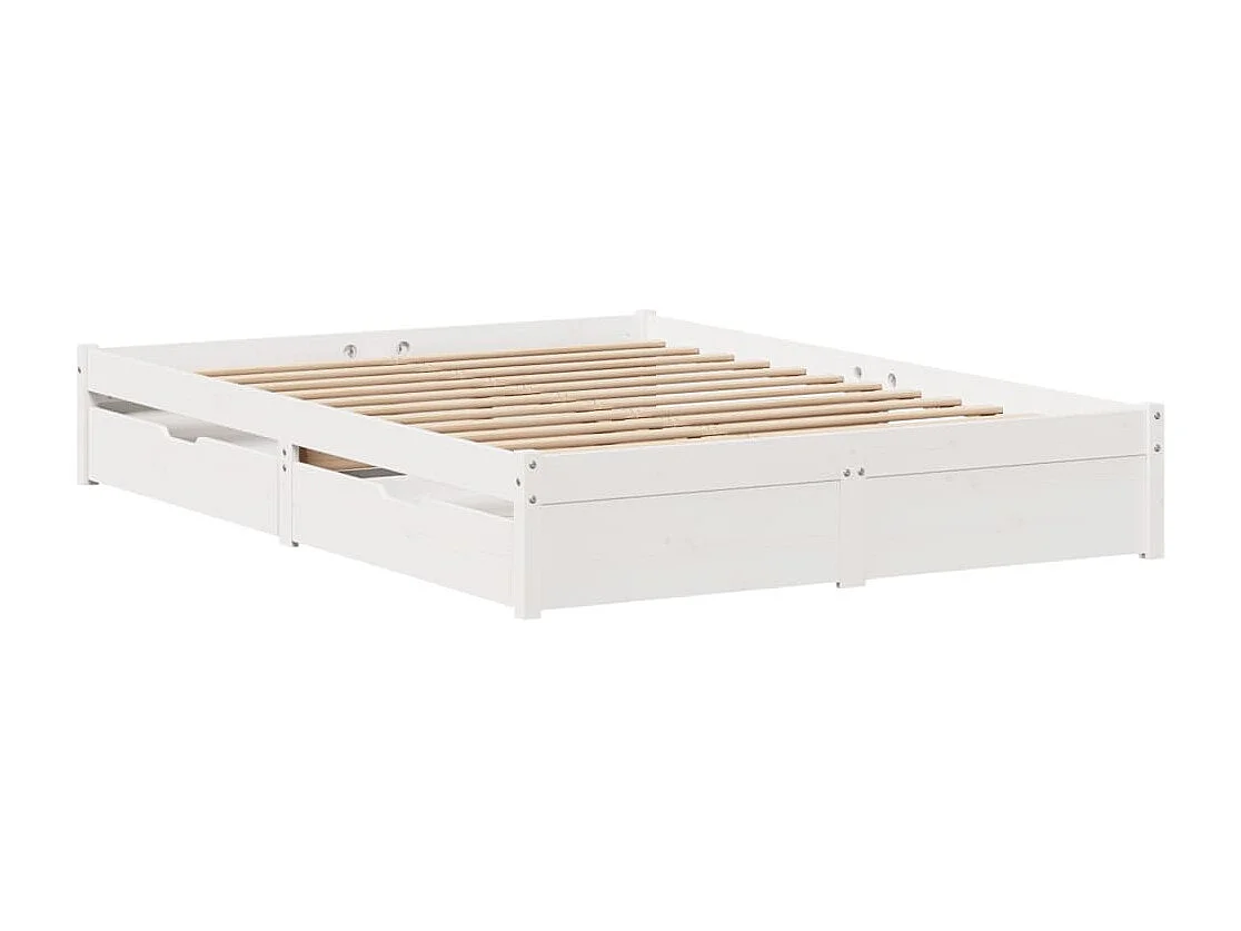 Cadre de lit sans matelas blanc 140x190 cm bois de pin massif