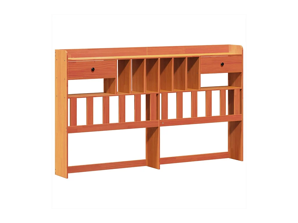 Cama sin colchón madera maciza de pino marrón cera 200x200 cm