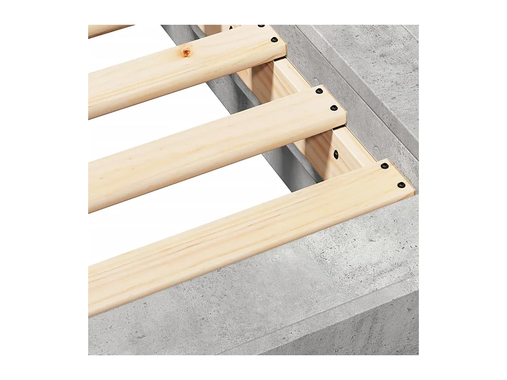 Cadre de lit sans matelas gris béton 160x200 cm