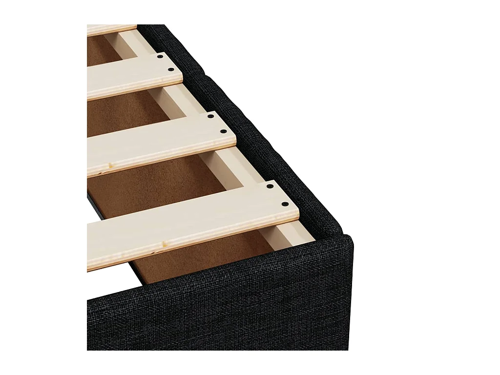 Estructura de cama sin colchón tela negro 80x200 cm